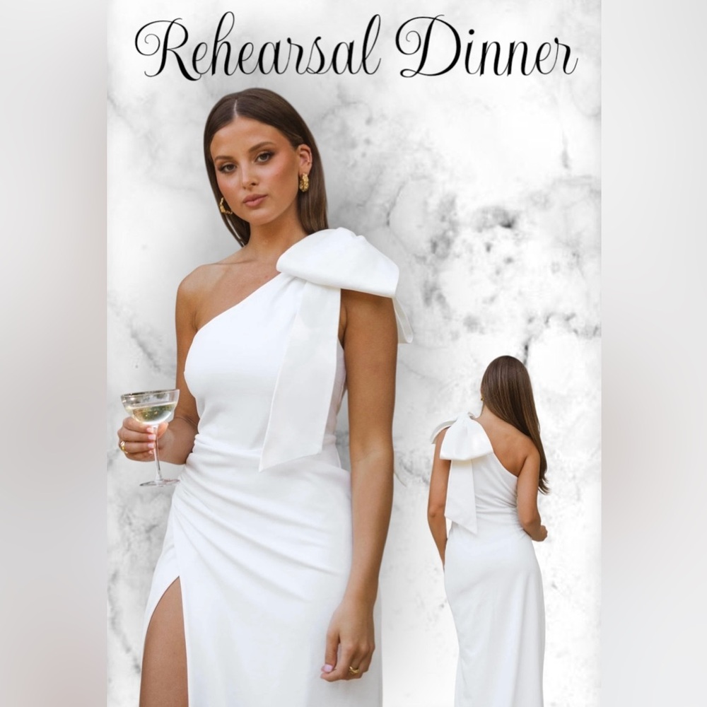 Show Me Your MuMu White One-Shoulder Dress with Bow